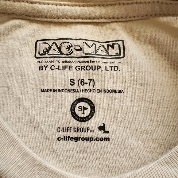 PAC-MAN Basketball Graphic Tee – Size S (6–7) – Retro Gamer Kids Shirt - Picture 5 of 16